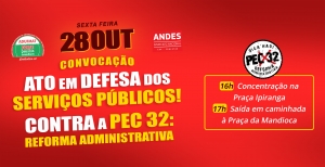 Adufmat-Ssind convoca a categoria para Ato Público contra a Reforma Administrativa no Dia do Servidor - 28/10, às 16h