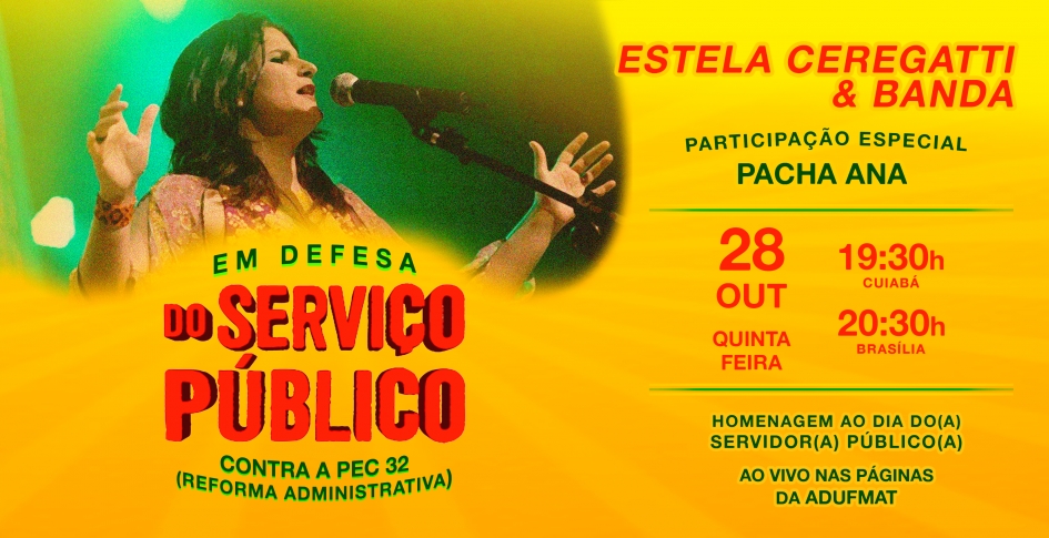 Estela Ceregatti &amp; Banda fazem show em homenagem aos servidores públicos na próxima quinta-feira, 28/10, às 19h30