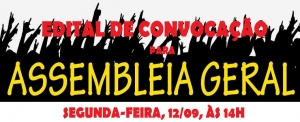 ERRATA: EDITAL DE CONVOCAÇÃO ASSEMBLEIA GERAL ORDINÁRIA - segunda-feira, 12/09/16, às 14h