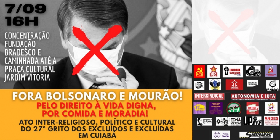 Com o título “Pelo direito à vida digna, por comida e moradia”, Grito dos Excluídos 2021, em Cuiabá, será no Jd. Vitória