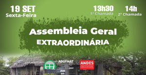 Edital de Convocação para Assembleia Geral da Adufmat-Ssind - 19/09/25, às 13h30