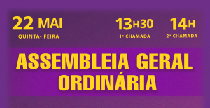 Convocação para Assembleia Geral da Adufmat-Ssind - 22/05/25 (quinta-feira), às 13h30