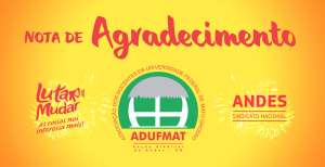 Nota de agradecimento da ADUFMAT