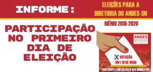 INFORME: participação no primeiro dia de eleição para a diretoria do ANDES-SN