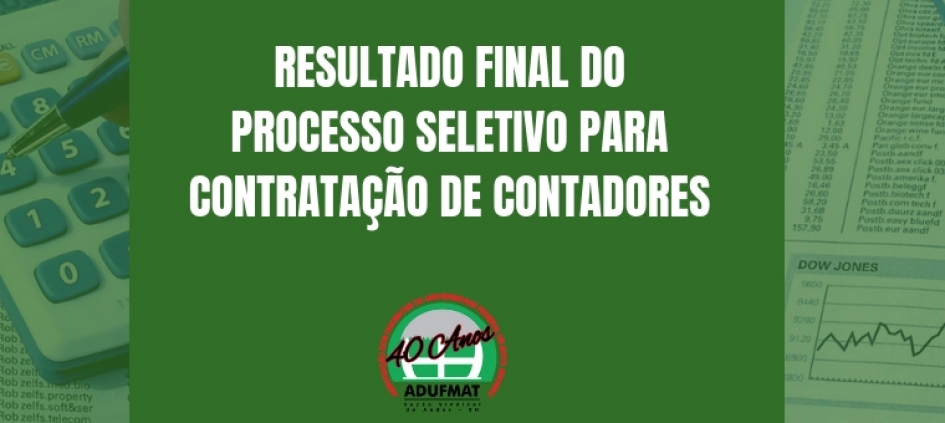 Resultado final do processo seletivo para contratação de contadores