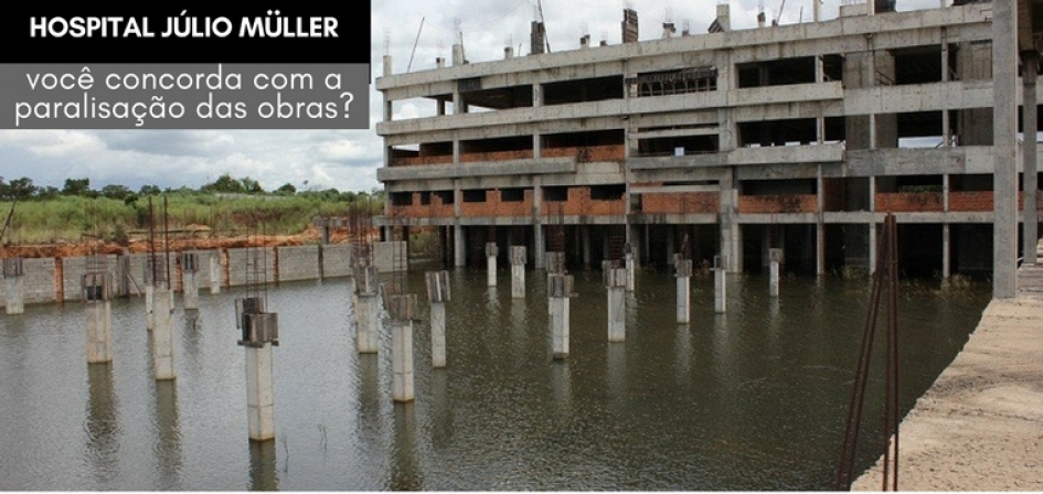 Entidades debatem a paralisação das obras do Novo Hospital Júlio Müller na tarde dessa segunda-feira, 26/03, na Adufmat-Ssind