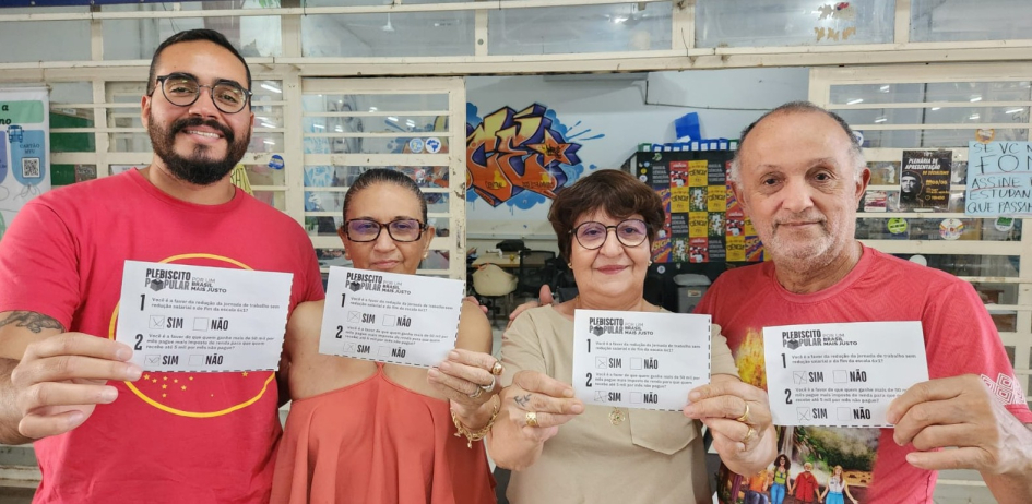Diretoria da Adufmat-Ssind reforça importância do Plebiscito Popular pelo fim da Escala 6X1 e pela Taxação dos Super Ricos