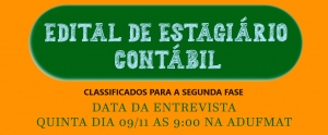 Edital de seleção de estagiário(a) em contabilidade - selecionados para a entrevista dia 09/11