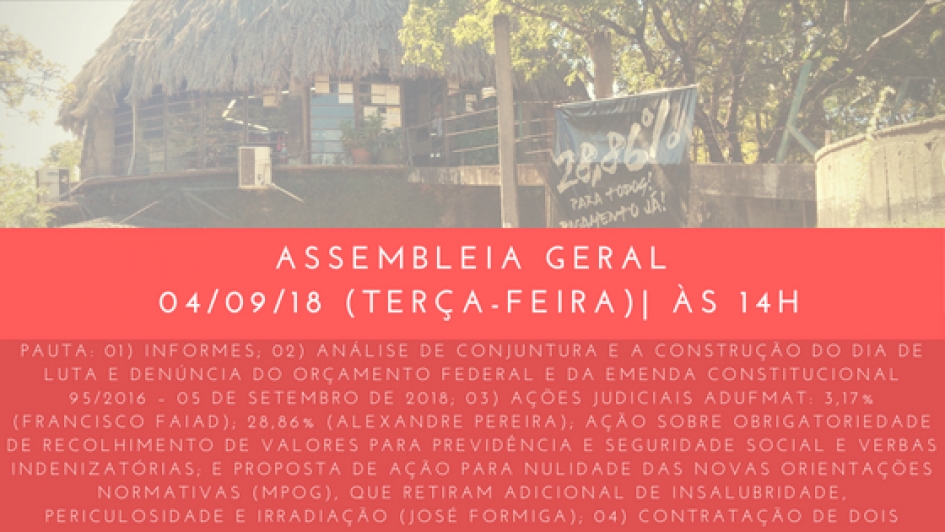 Convocação para Assembleia Geral Ordinária - 04/09/18 (terça-feira)