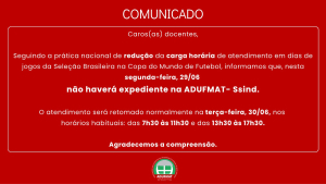 Comunicado: n&atilde;o haver&aacute; expediente na Adufmat-Ssind na pr&oacute;xima segunda-feira, 29/06