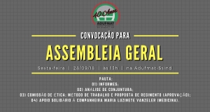 EDITAL DE CONVOCAÇÃO DE ASSEMBLEIA GERAL EXTRAORDINÁRIA DA ADUFMAT- Ssind - 28/09/18 (sexta-feira), às 13h30