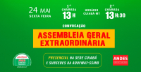 EDITAL DE CONVOCAÇÃO PARA ASSEMBLEIA GERAL EXTRAORDINÁRIA - 24/05/24, às 13h