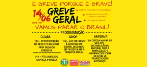 PROGRAMAÇÃO DA GREVE GERAL DE 14/06/19 - CUIABÁ, SINOP E ARAGUAIA