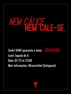 CONVITE - Sarart &quot;NEM CÁLICE NEM CALE-SE&quot; - sábado, 07/12/19, às 17h30