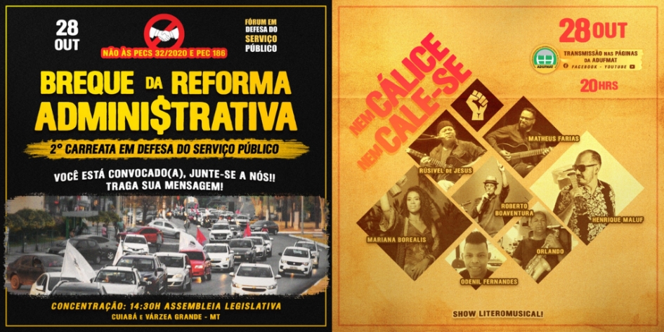 ATUALIZADA - Quarta-feira, 28/10, é dia de luta e de festa; confira a programação!