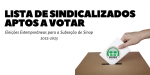 ELEIÇÕES PARA ESCOLHA DA DIRETORIA DA SUBSEÇÃO DA ADUFMAT-SSIND EM SINOP: LISTA DOS SINDICALIZADOS APTOS A VOTAR