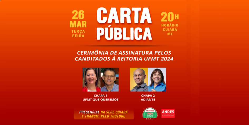 Estrutura é mais um ponto de compromisso que Adufmat-Ssind reivindica dos candidatos à Reitoria da UFMT; Carta será assinada amanhã às 20h