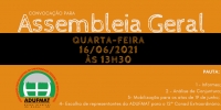 EDITAL DE CONVOCAÇÃO PARA ASSEMBLEIA GERAL ORDINÁRIA DA ADUFMAT- Ssind - 16/06 (quarta-feira), às 13h30