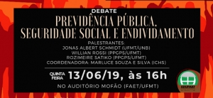 CONVITE: debate &quot;Previdência Pública, Seguridade Social e Endividamento&quot;